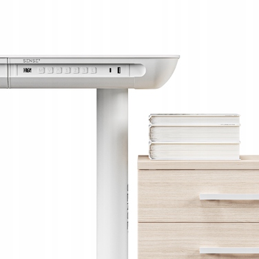 Електричний стіл з регулюванням висоти до 118 см Sense7, скляна стільниця 120x60 см + LED-підсвітка