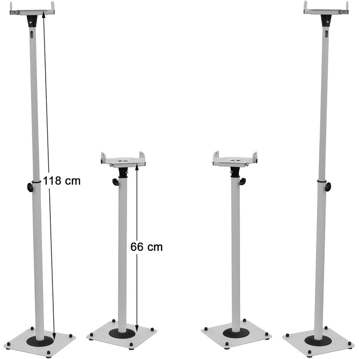 Металеві підставки для колонок (2 шт) - регульовані, з кабельною організацією, білий, модель BS16W