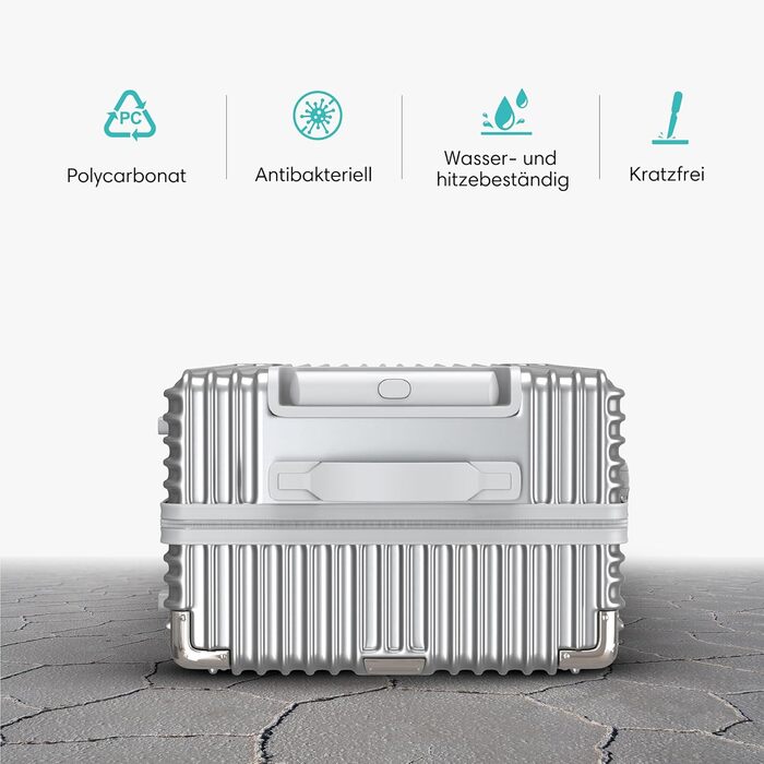 Набір валіз Voyagoux 3 в 1: 39L, 71L, 113L, з жорстким корпусом, TSA-замком, ABS, 4 колеса 360°, сріблясті, міцні та легкі