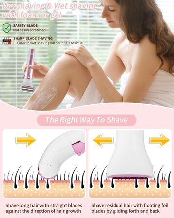 Електричний жіночий тример 5-в-1 для тіла, бікіні, брів та носа, з USB-станцією, білий (Рожевий)