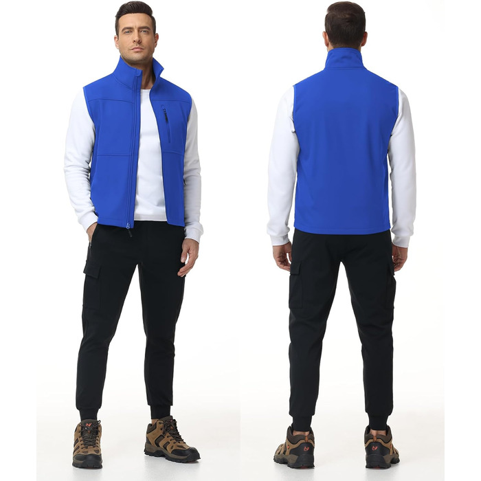 Чоловіча куртка Weste Outdoor з софтової мембрани, водонепроникна та вітронепроникна, з флісовою підкладкою, для туризму (M, Синій)