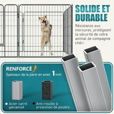Металевий вольєр для цуценят та собак, 12-секційний загін, висота 60 см, для собак та цуценят