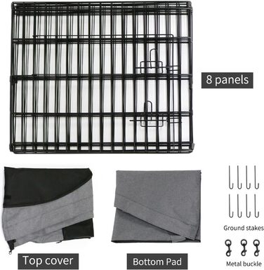 Захисна килимок для вольєру для собак PETIME, водовідштовхувальний, для дому та вулиці, сумісний з 8-панельними вольєрами шириною 61 см