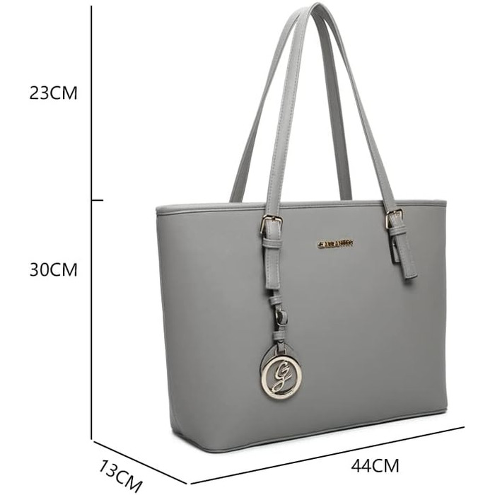 Сумка жіноча Gallantry Paris сіра - містка шопер для документів A4, плечова сумка, сумка для роботи та навчання