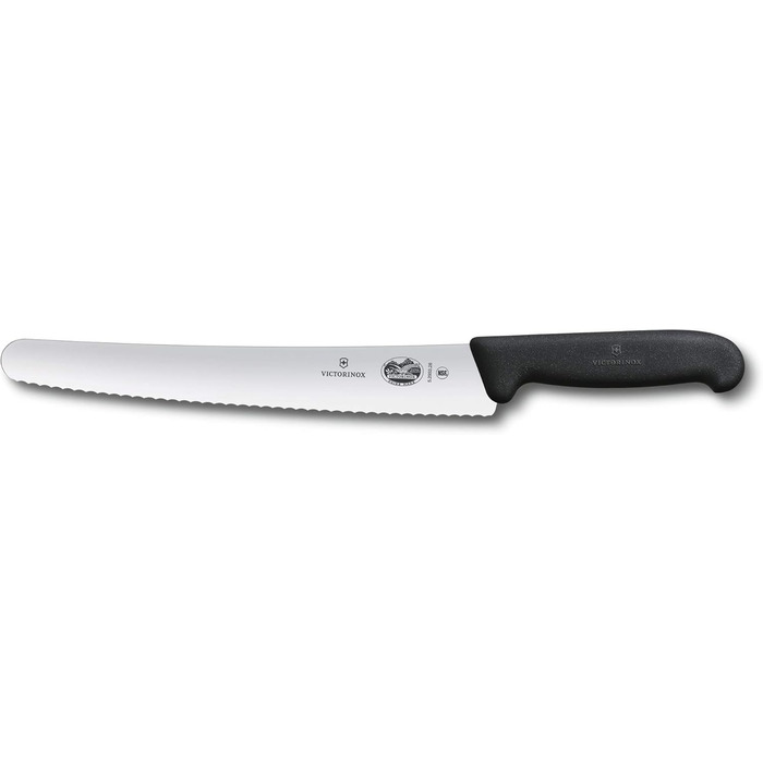 Ніж кондитерський Victorinox з хвилястою кромкою, нековзна ручка, нержавіюча сталь, чорний, можна мити в посудомийці