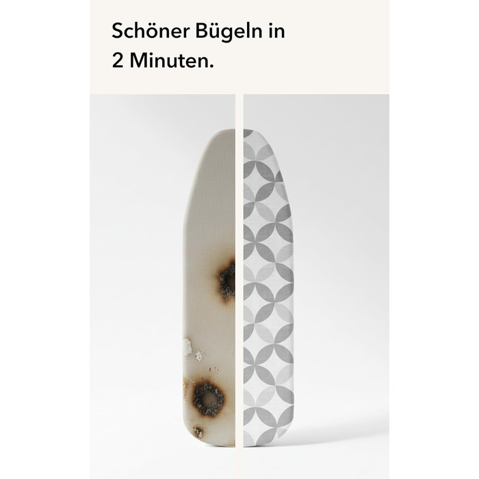 Набір для прасувальної дошки 120x40 см, бавовна, XXL-подушка, стабільний гумовий резинок, універсальний, сірий