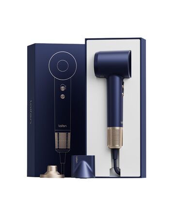 Фен Laifen з магнітною насадкою, 200 млн негативних іонів, 110 000 об/хв, швидке сушіння, Swift Premium, кобальтово-синій