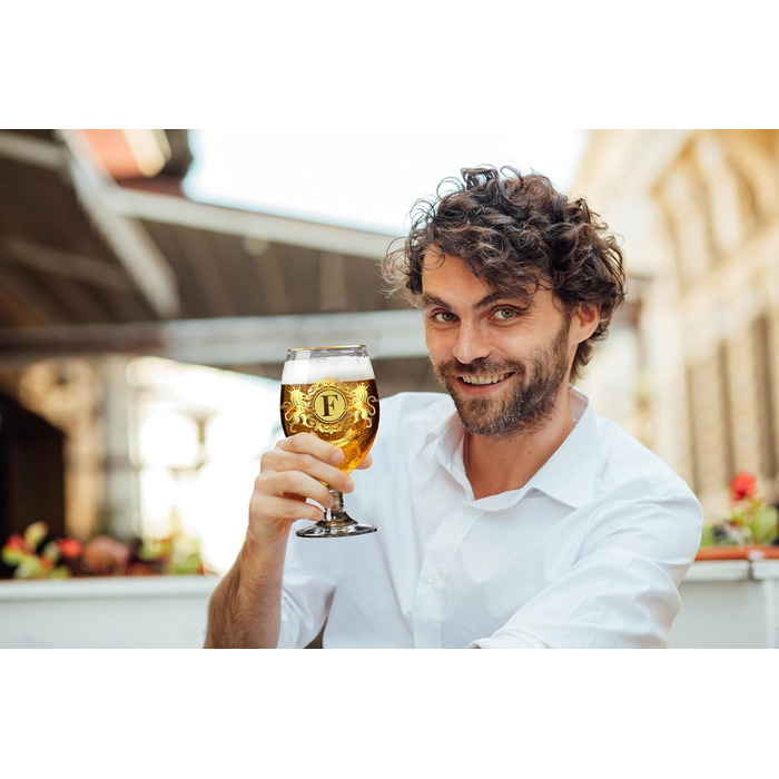 Пивний келих CROWNLY CRYSTAL® з гравіюванням для чоловіків (S) - Персоналізований подарунок татові, дідусю, другу на день народження