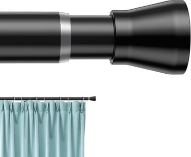 Штанга для штор без свердління AIZESI 70-120см, телескопічна, чорна, діаметр 22мм