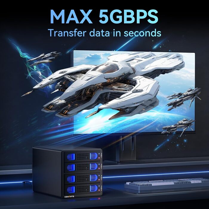 Зовнішній HDD-корпус на 4 слоти для 2.5/3.5