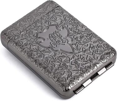 Металеве тютюнотримач преміум-якості з гравіюванням, унісекс, чорний (16 сигарет)