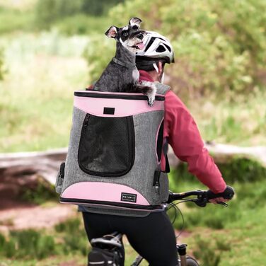 Рюкзак для кота та собаки Petsfit - зручний та дихаючий, для тварин до 5 кг (сірий та рожевий)