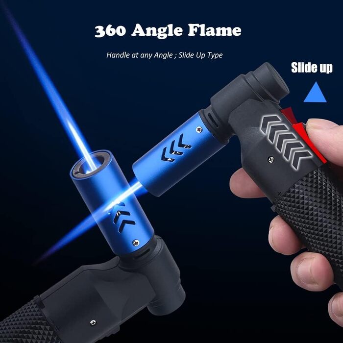 Лампа-пальник Promise з регульованим полум'ям Jet Flame, наповнювана бутаном, для свічок, приготування їжі, гриля, зварювання, полювання (чорна)