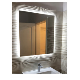LED-дзеркало у ванну кімнату, квадратне, з підсвіткою, 90x90 см