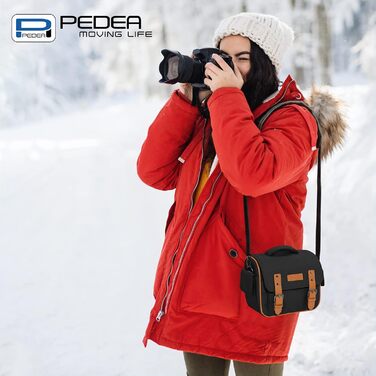 Сумка для камери Pedea Vintage для DSLR/SLR/DLSM з аксесуарами та об'єктивами, XL, чорна (з дощовиком)