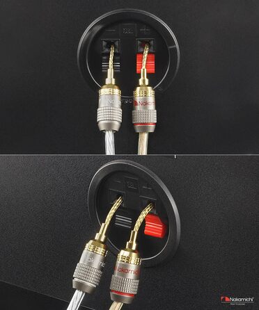 Nakamichi FanLock Excel Serie 24K позолочені бананові штекери 2 мм, 10-18 AWG, 4 мм, для акустичних систем, Hi-Fi аудіокабелів (16 шт - 8 пар)