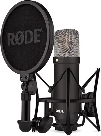 Мікрофон RØDE NT1 Signature Series: конденсаторний, з поп-фільтром, XLR-кабель для запису вокалу, музики, стрімінгу та подкастингу, чорний