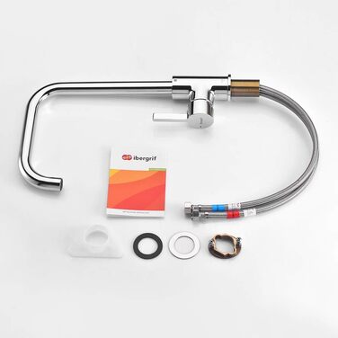 Кухонний змішувач IBERGRIF M22105A, однолеверний, матовий, сріблястий