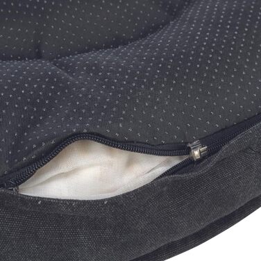 Кругле ліжко для собак TRIXIE Föhr, діаметр 70 см, чорний/пісочний колір, з ручкою для перенесення, м'яке та миється