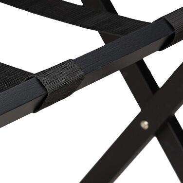 Relaxdays Folding Suit Stand, Wooden Luggage Rack, HBT: 54.5 x 66 x 44 cm, Suitcase Stool for Hotel & Home, (Black)