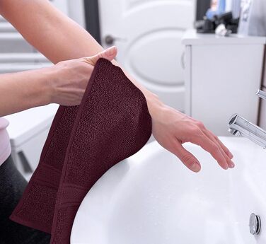 Набір рушників для рук Utopia Towels з 100% бавовни, 41x71 см, 6 шт, бордовий — м'які та гігроскопічні
