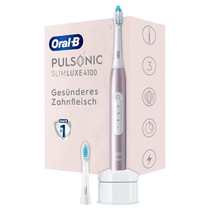 Звукова зубна щітка Oral-B Pulsonic Slim Luxe 4500 Rosegold: 3 режими чищення, 2 насадки, кейс для подорожей