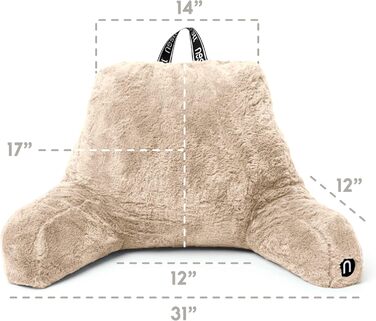 Лежанка-підголівник Nestlé Pelz: стильне крісло-лежак для читання в ліжку, штучне хутро, з підлокітниками, для дорослих та дітей