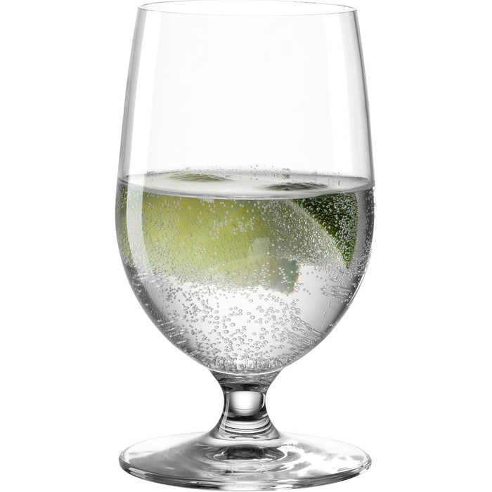 Leonardo Ciao+ Water Glasses, 6-Piece Set, Drinking Glasses with Drawn Stem, Dishwasher-Safe Juice Glasses, Height 13 cm, 300 ml, 061453