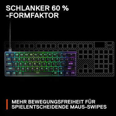 SteelSeries Apex 7 - Механічна ігрова клавіатура з OLED дисплеєм – Німецька (QWERTZ) розкладка – Оптичні перемикачі