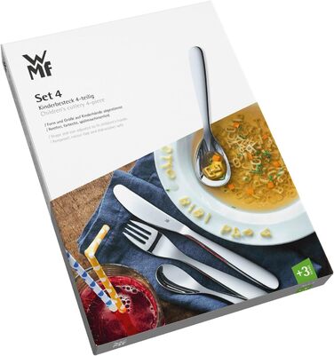 Набір дитячого столового прибору WMF Safari (4 шт.), нержавіюча сталь, від 3 років, Cromargan, придатний для миття в посудомийній машині