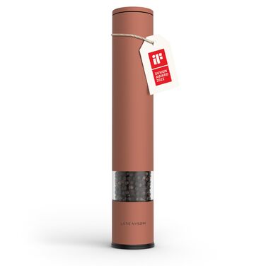 Механічна перцева млинка LARS NYSØM з регульованим керамічним жорном (28,8 см) | Для солі та перцю | Gewürzmühle (1 шт.) (XL, Brick Red)