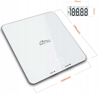Кухонні ваги Media-tech Smart Diet Scale, сріблястий/сірий, 5 кг