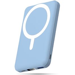 Бездротовий зовнішній акумулятор AOGUERBE MagSafe 10000mAh, Power Bank з магнітною зарядкою 22.5W, USB-C, для iPhone 17/16/15/14/13/12 Pro Max (Блакитний)