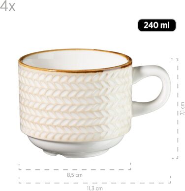 MÄSER Serie Prospero: 8-Piece Premium Porzellan Set для 4 осіб (кавовий сервіс)