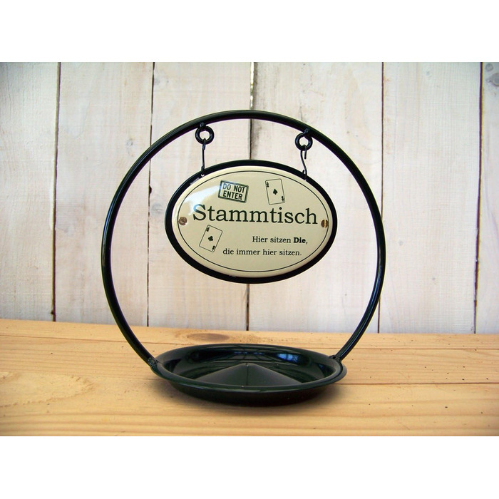 Unknown Round Table Stand, Enamel with Ashtray