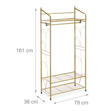 Relaxdays Clothes Rack with 3 Shelves
