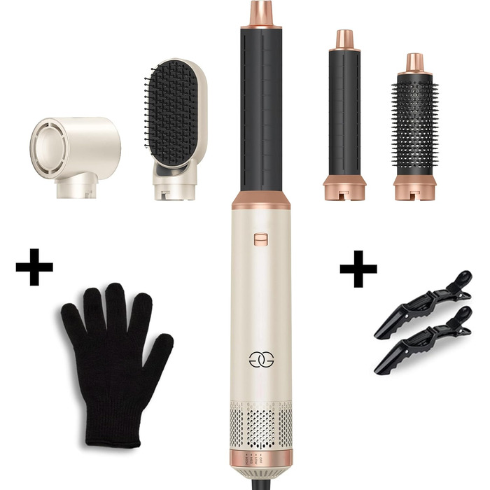Набір для укладки волосся Golden Goods 5-в-1: фен-щітка, плойка, стайлер, 1000W