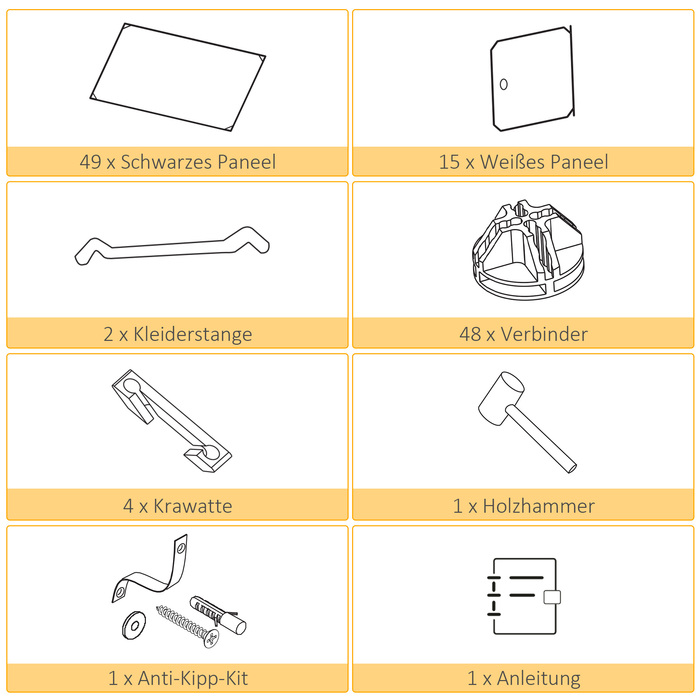 HOMCOM Система полиць DIY з шафою, що складається з 2 великих і 9 маленьких кубів, полиця-куб DIY, полиця для взуття, полиця для зберігання книг та іграшок, чорного кольору, 111 x 47 x 183 см | Aosom