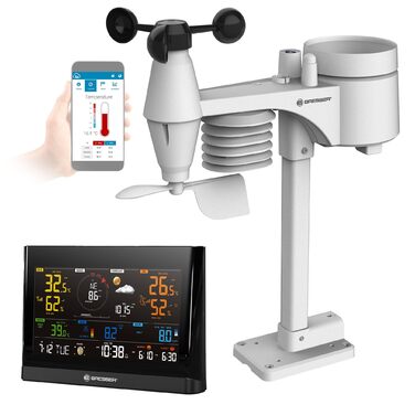 Метеостанція Bresser WLAN Comfort з 7-в-1 професійним датчиком та кольоровим дисплеєм, чорна
