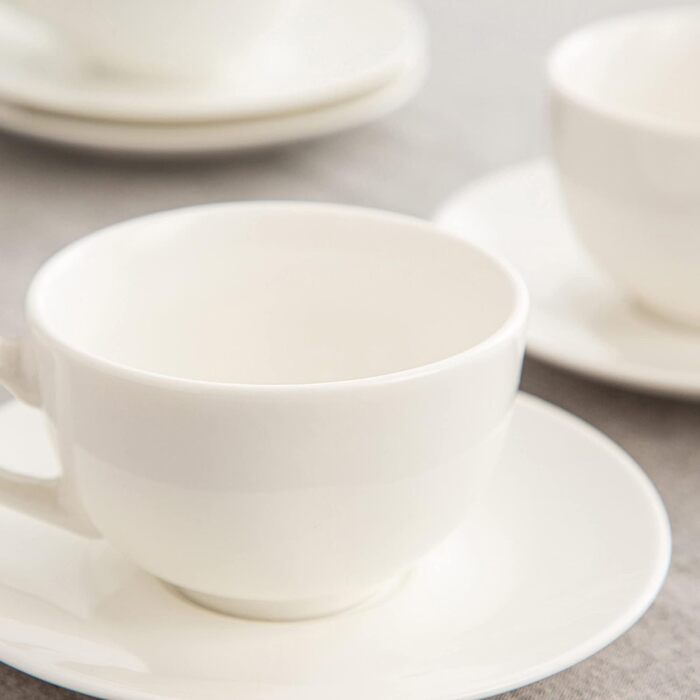 LOVECASA Кавовий сервіз з порцеляни, Sweet, 12-ти частинний, 230 мл, білий, для 6 осіб