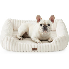 Ортопедичне собаче ліжко COZY KISS: м'яке, миється, для собак маленьких та середніх порід, бежеве, 76x58x18 см