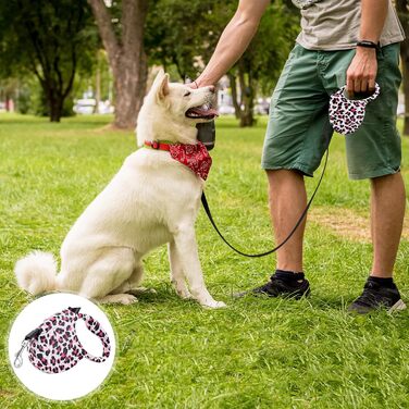 Рулетка для собак, висувна повідка 5 м для маленьких та середніх собак до 15 кг, повідка-рулетки для прогулянок, бігу, тренувань