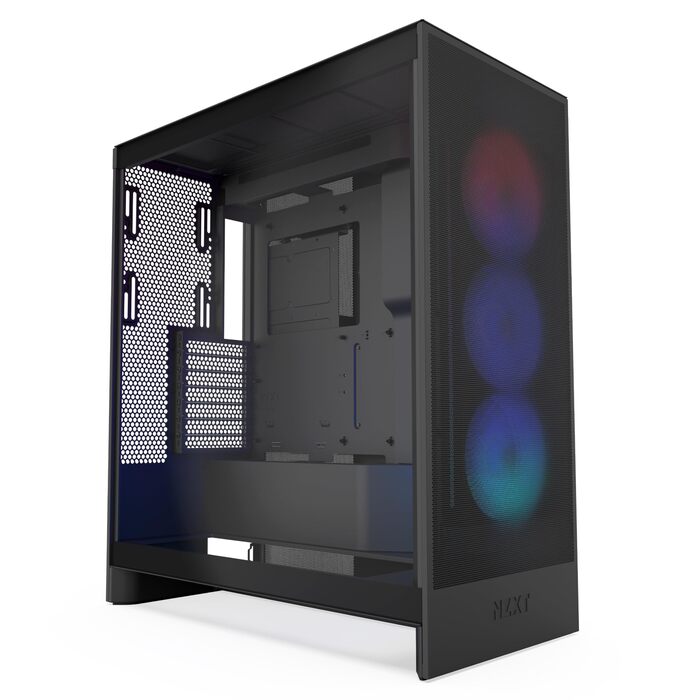 Корпус NZXT H7 Flow | Mid-Tower ATX з покращеною вентиляцією | Чорний | Підтримка 3 x 120 мм вентиляторів для охолодження GPU