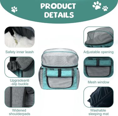 Фahrradkorb für Hunde, Fahrradtasche für Haustiere: Кошик для собак на велосипед, сумка-переноска для тварин. Складаний велосипедний кошик для собак спереду 2 в 1. Кошик для собак-рюкзак зі знімним адаптером для керма для маленьких тварин (максимальне нав