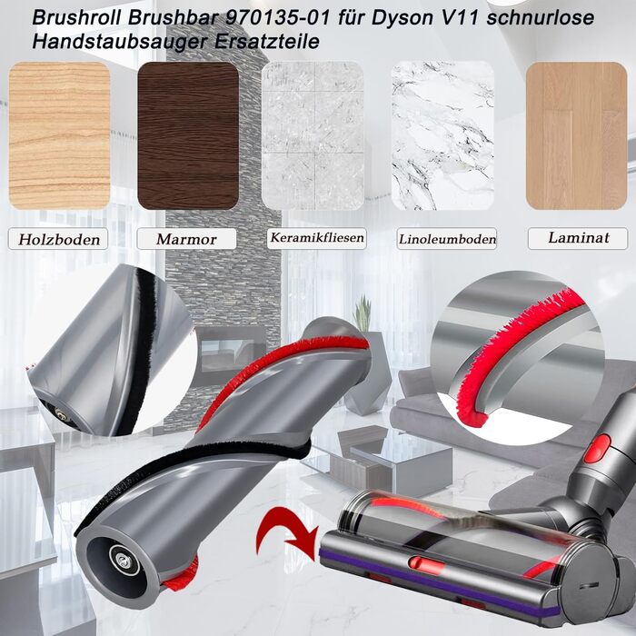 Електрична насадка для миття підлоги Dyson V15, V11, V10, V8, V7 - з баком та 6 змінними мікрофібрами