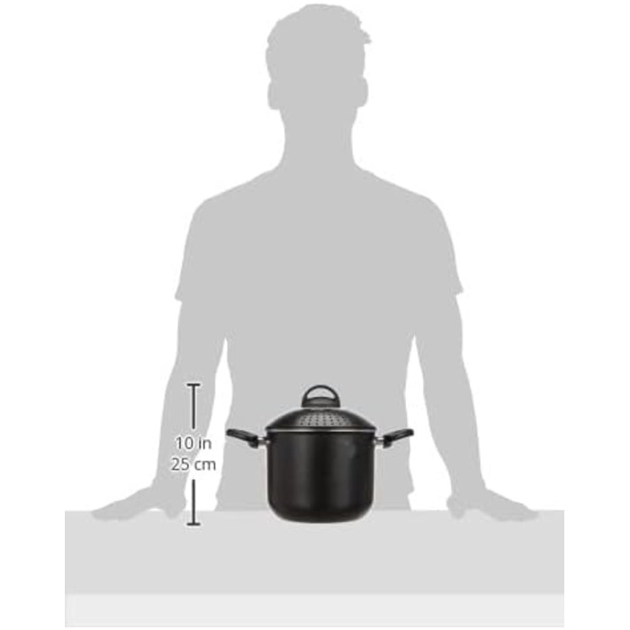 Каструля Pensofal Biostone Pastasì 5 л, 20 см, чорна, антипригарна