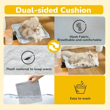 Підвісне ліжко для котів CATISM, 360° обертання, сірий колір, до 20 кг