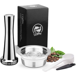 Багаторазова капсула для кави з нержавіючої сталі Cafilas, сумісна з Lavazza A Modo Mio, з темпером, для приготування кави у капсульних кавоварках