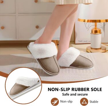 Тапочки домішки жіночі чоловічі зимові теплі зручні з плюшем, м'які, пухнасті, неслизькі, для дому та вулиці (38/39 EU, Хакі)