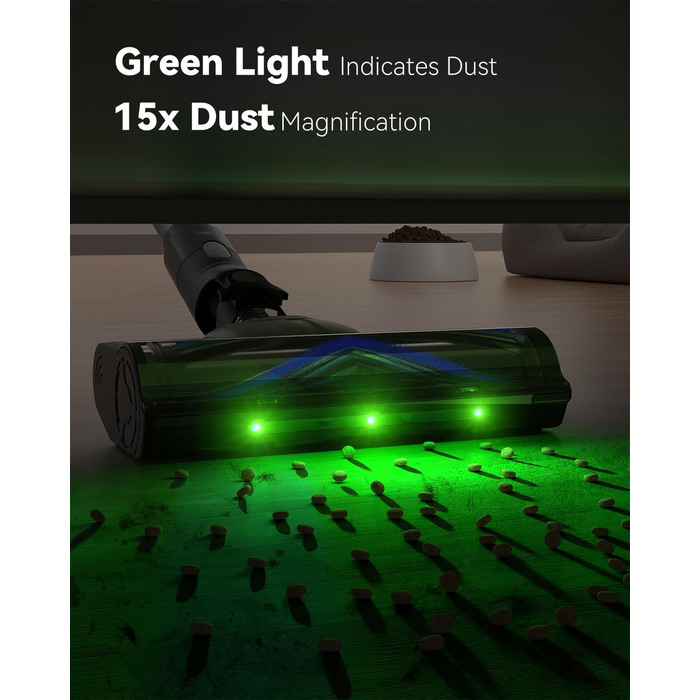 Бездротовий пилосос AlloyMove A01 Grau: потужний акумуляторний пилосос з 48kPa, 550W, 65 хвилин роботи, фільтрація 99.9%, об'єм 1.5L, для волосся, килимів, твердих поверхонь та з настінною підставкою